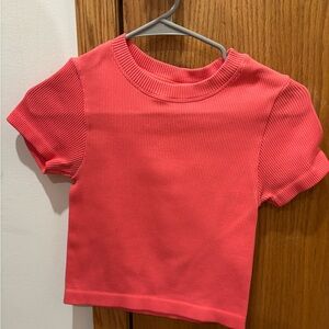 Kids Ribbed Coral T-Shirt